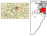 Jefferson County Colorado Incorporated and Unincorporated areas Lakewood Highlighted 0843000